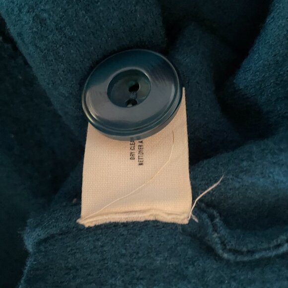 Anthropologie Sparrow Wrap Front Wool Cardigan Tie Belt, in Teal, Size Medium - Picture 5 of 7